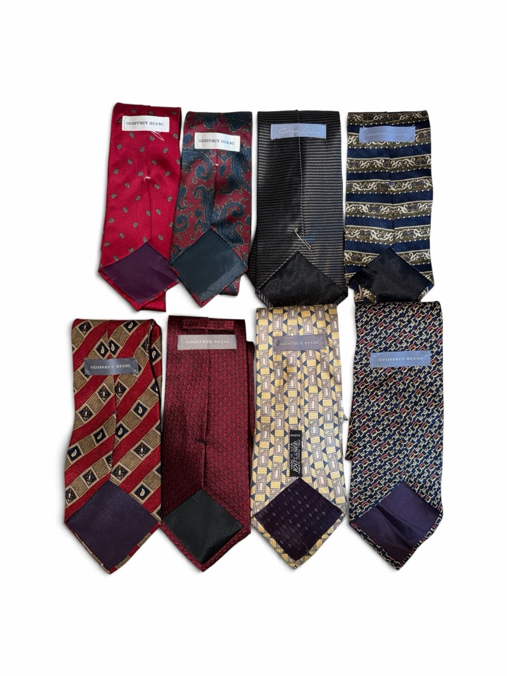 Geoffrey Beane Vintage Silk Ties Lot Of 8 90s Y2K Dapper Various Lengths/Widths
